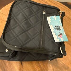 NWT The Edge Makeup Cosmetic Bag Quilted Case Black